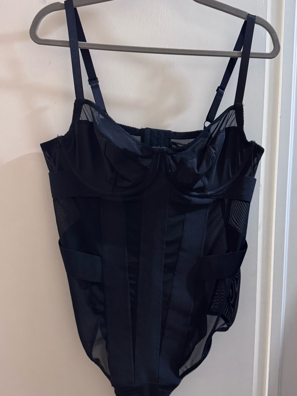 Torrid Curve Size 1 NWOT Black Sheer Panel Underwire Bodysuit - Picture 4 of 7